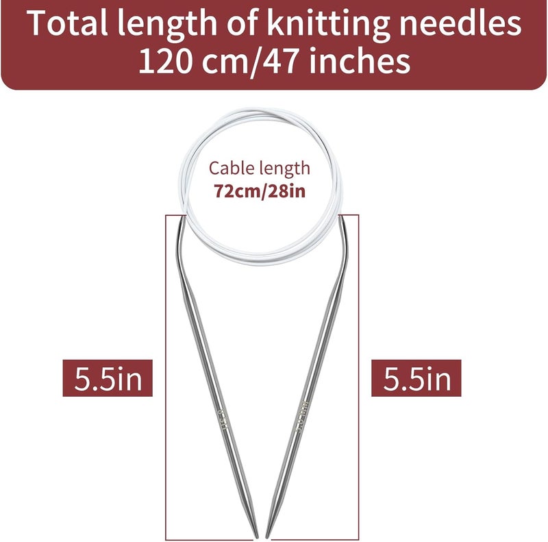 Soosui 10 mm Circular Knitting Needles US15 |47 inches/120 cm | for Beginners Knitting Shawls, Scarves, Blankets and Other Large Projects! - Image 2